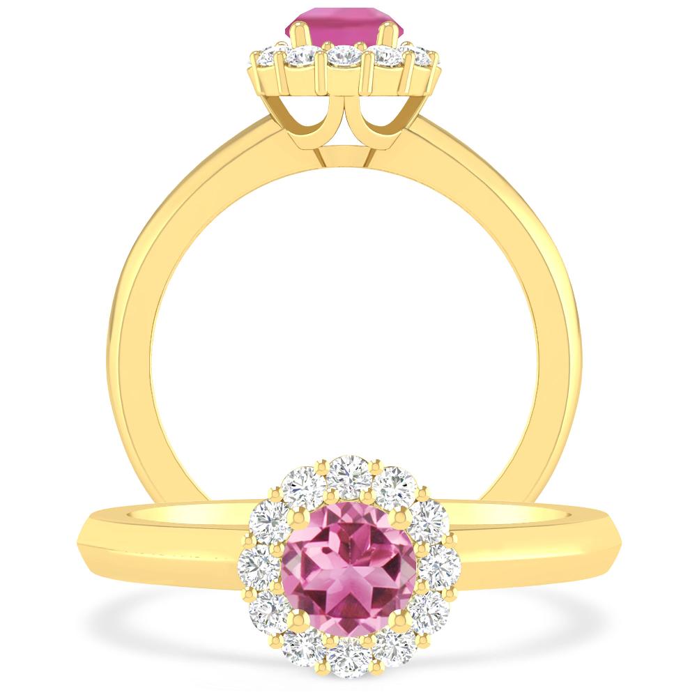 Yellow Gold - Pink Tourmaline