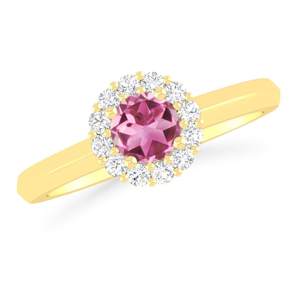 Yellow Gold - Pink Tourmaline