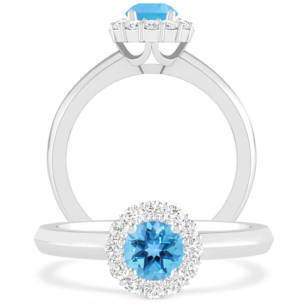 White Gold - Blue Topaz