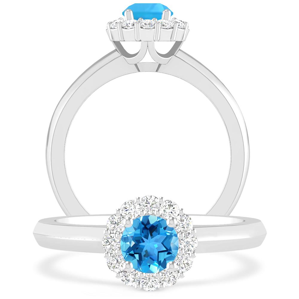 White Gold - Blue Topaz