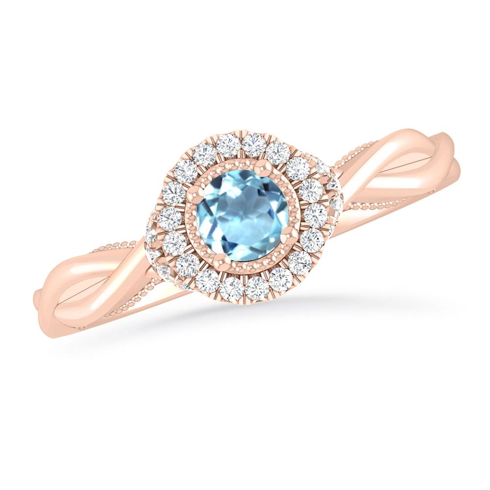 Rose Gold - Aquamarine