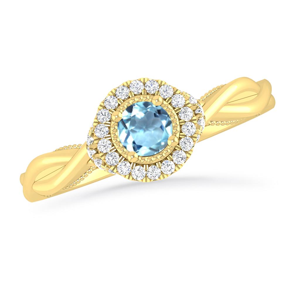 Yellow Gold - Aquamarine