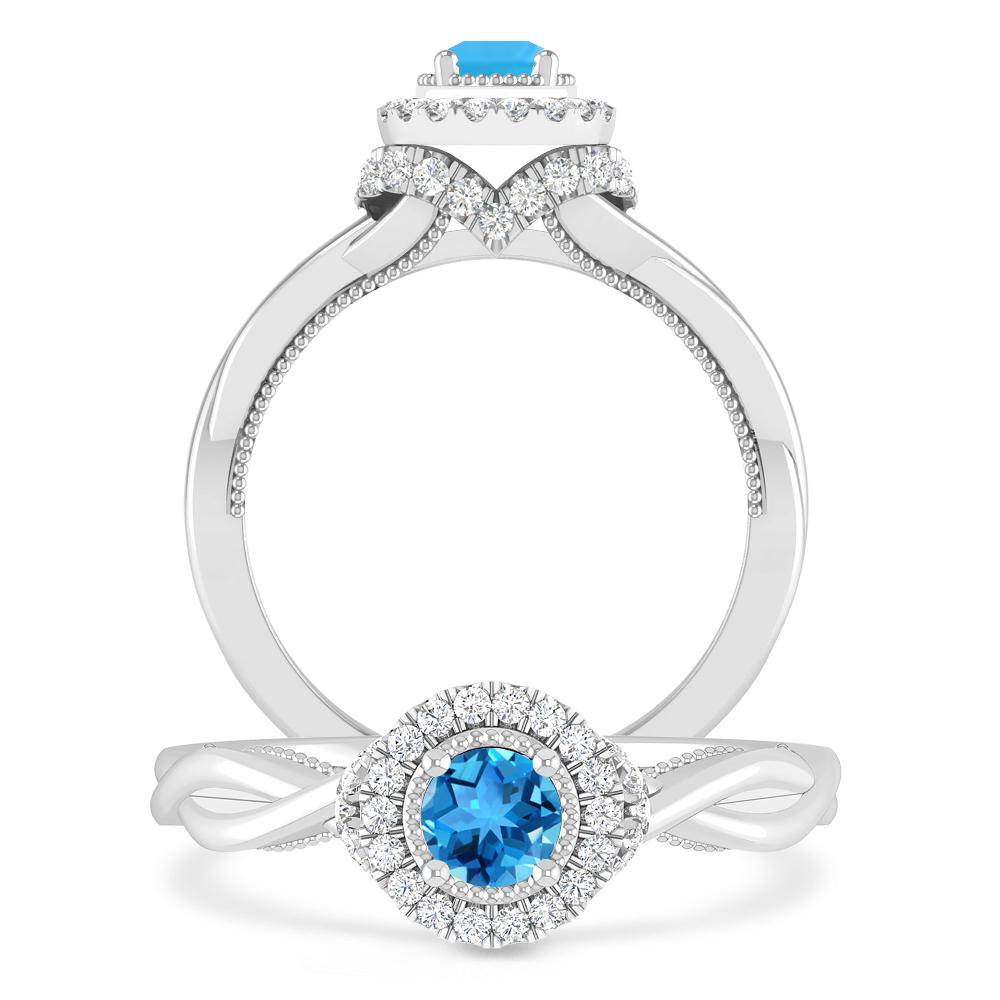 White Gold - Blue Topaz