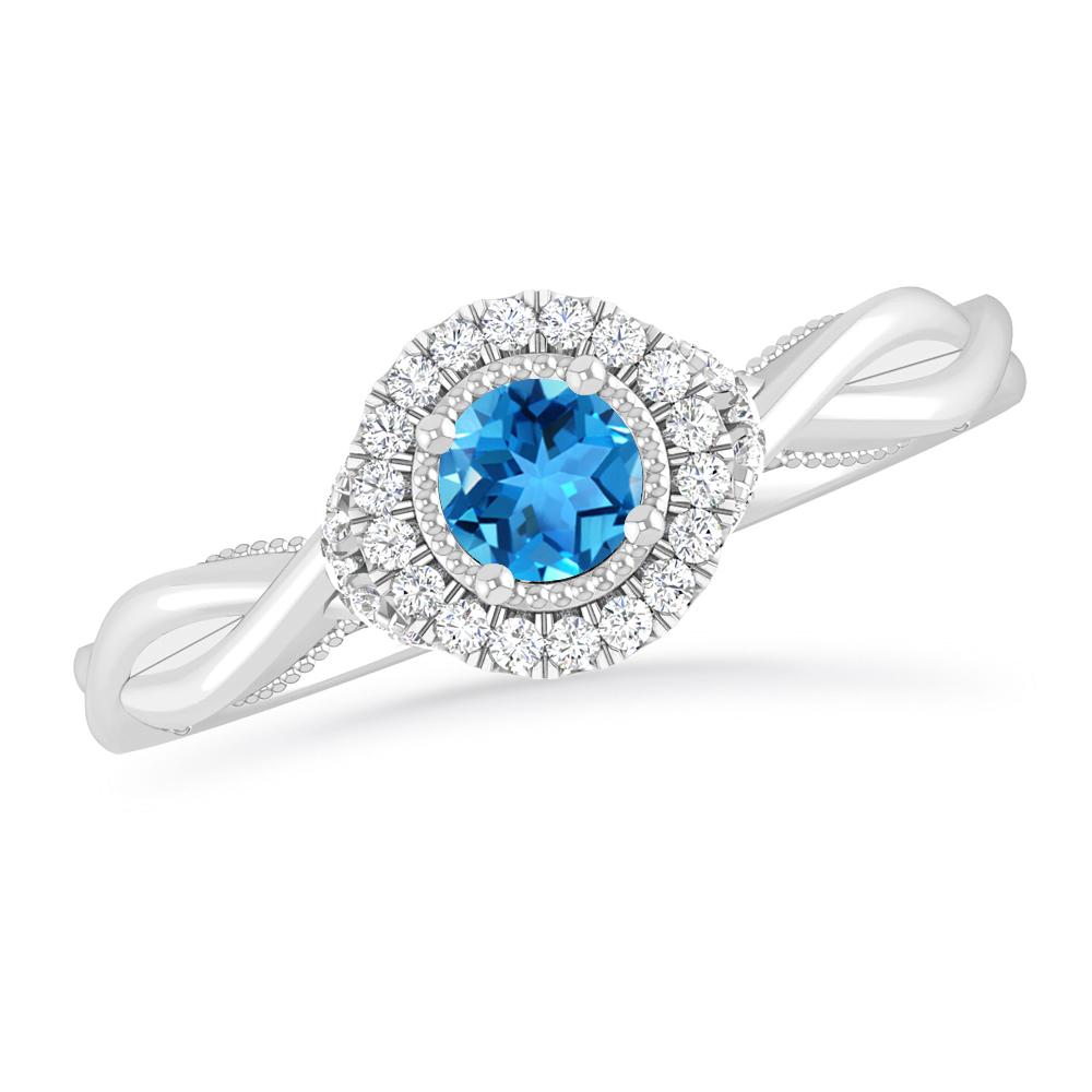 White Gold - Blue Topaz