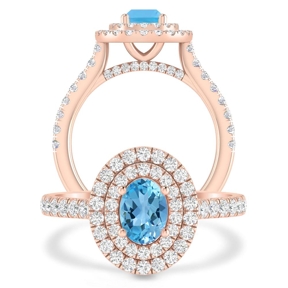 Rose Gold - Blue Topaz
