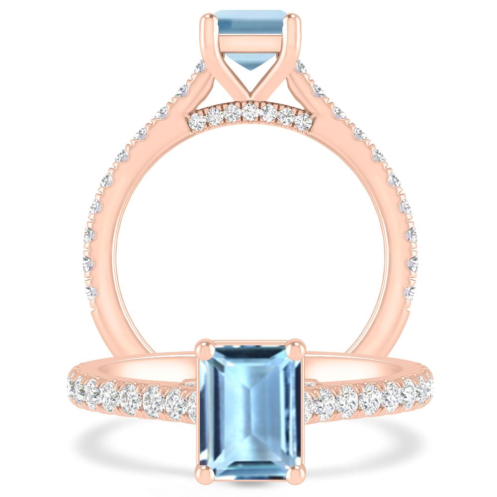 Rose Gold - Aquamarine