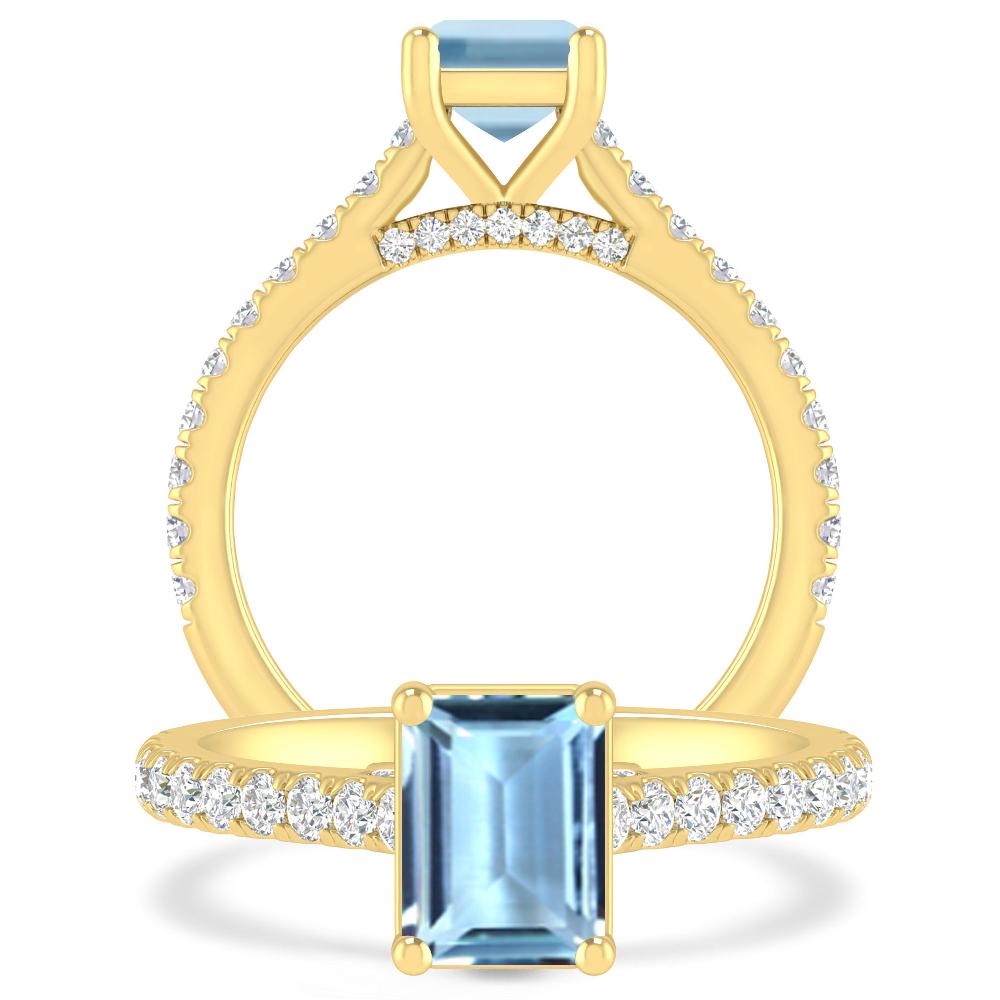 Yellow Gold - Aquamarine