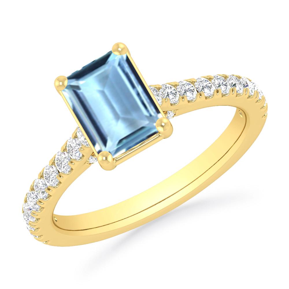 Yellow Gold - Aquamarine