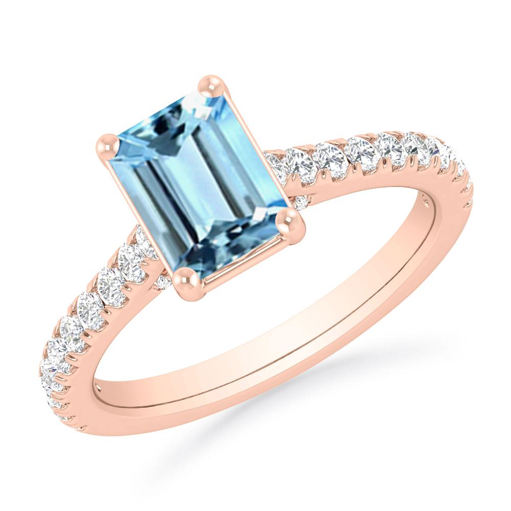 Rose Gold - Aquamarine