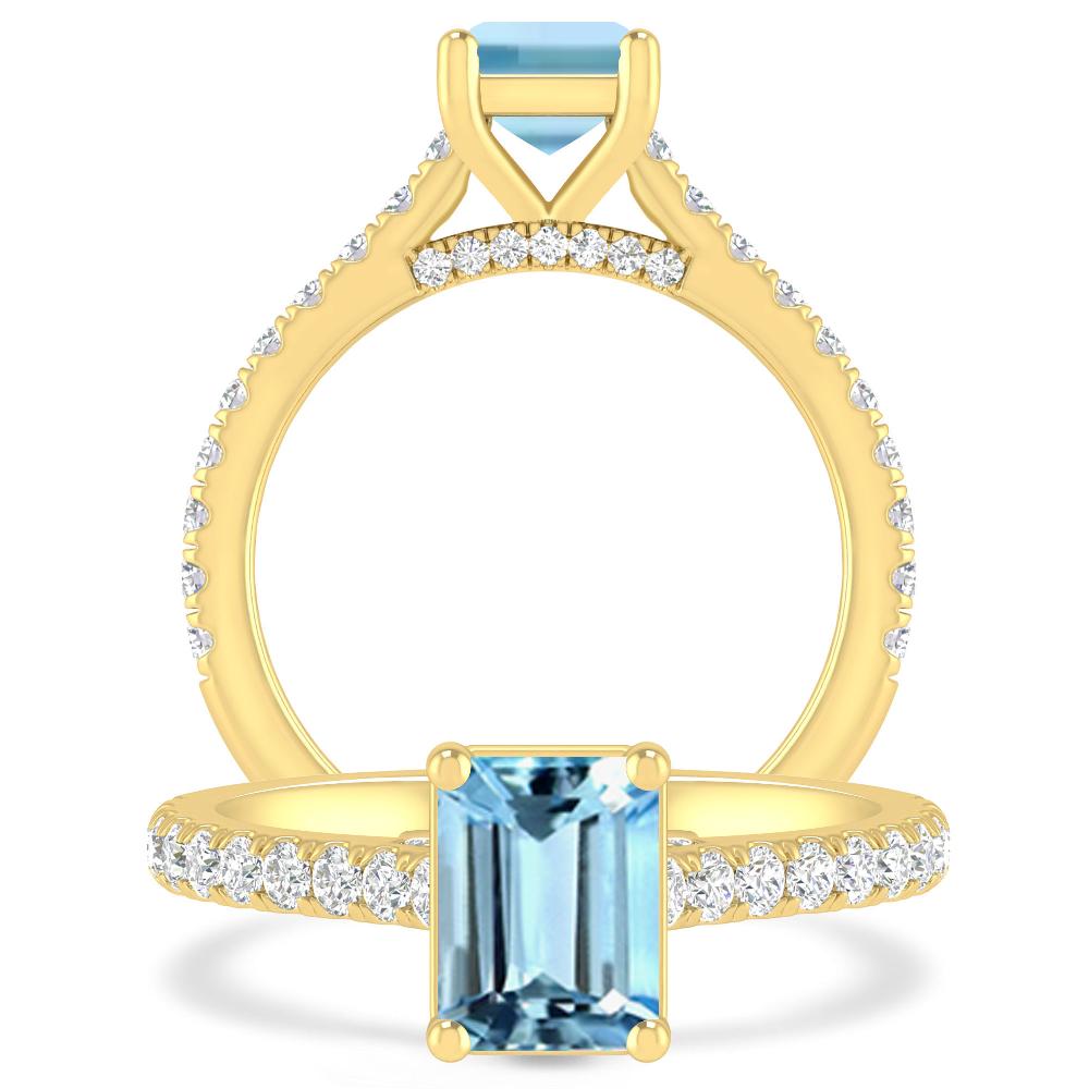 Yellow Gold - Aquamarine