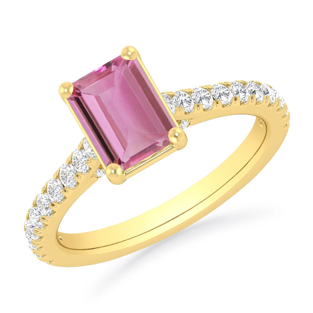 Yellow Gold - Pink Tourmaline