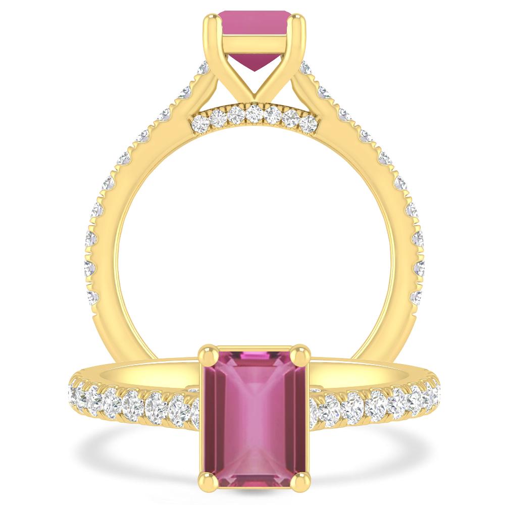 Yellow Gold - Pink Tourmaline