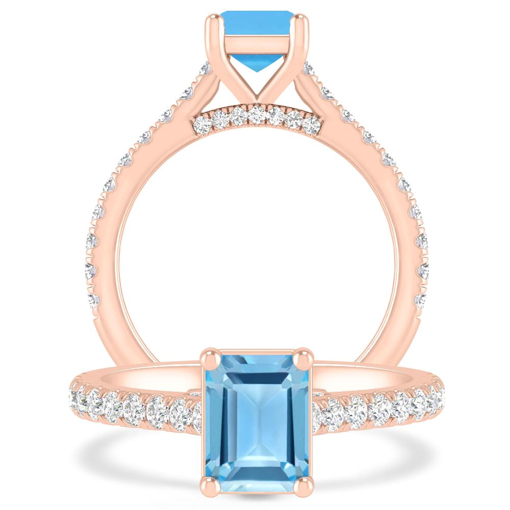 Rose Gold - Blue Topaz