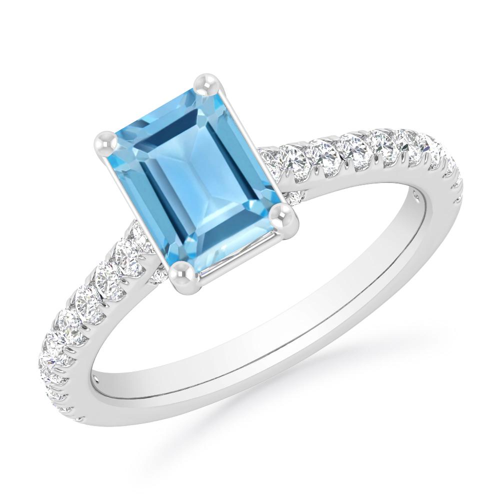 White Gold - Blue Topaz