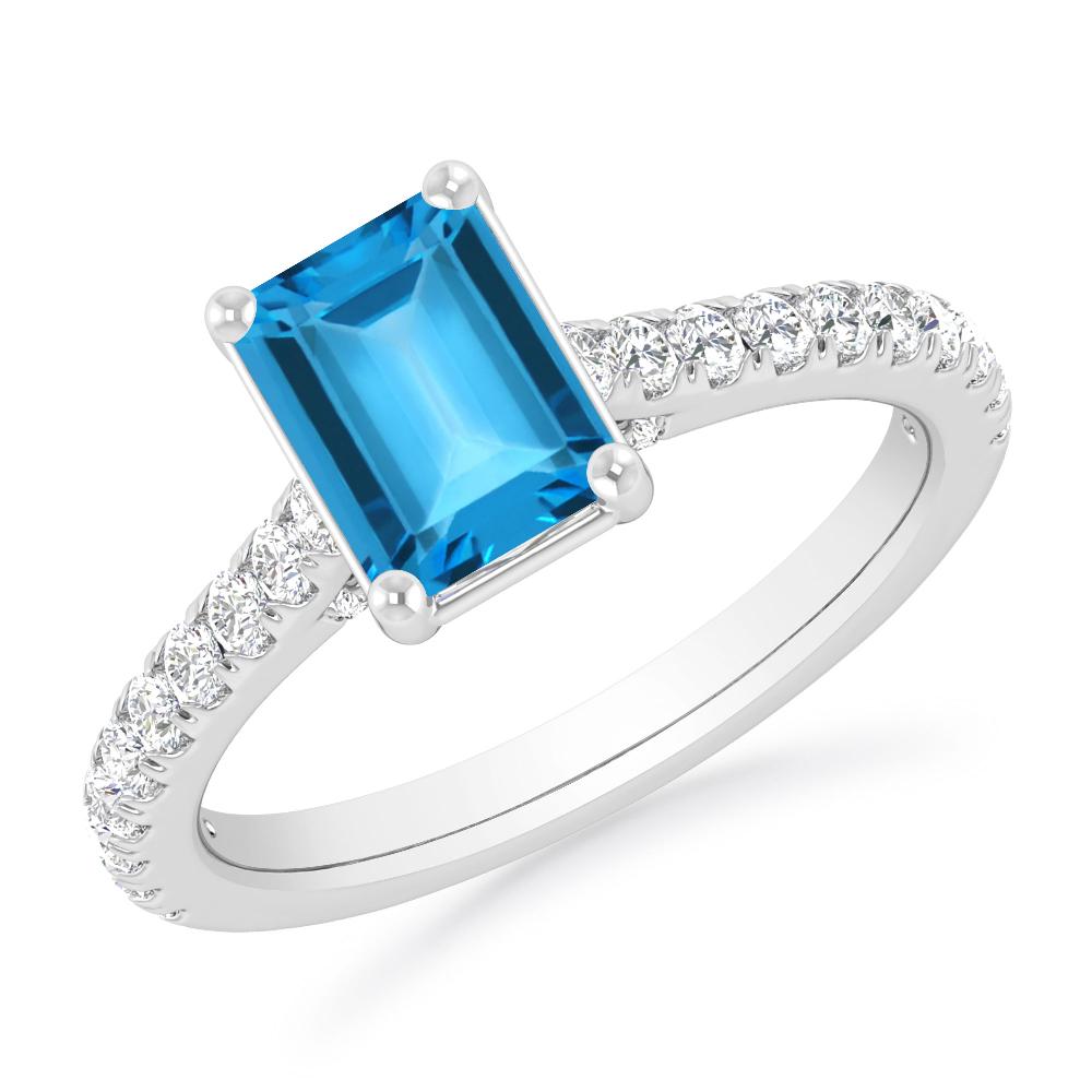 White Gold - Blue Topaz