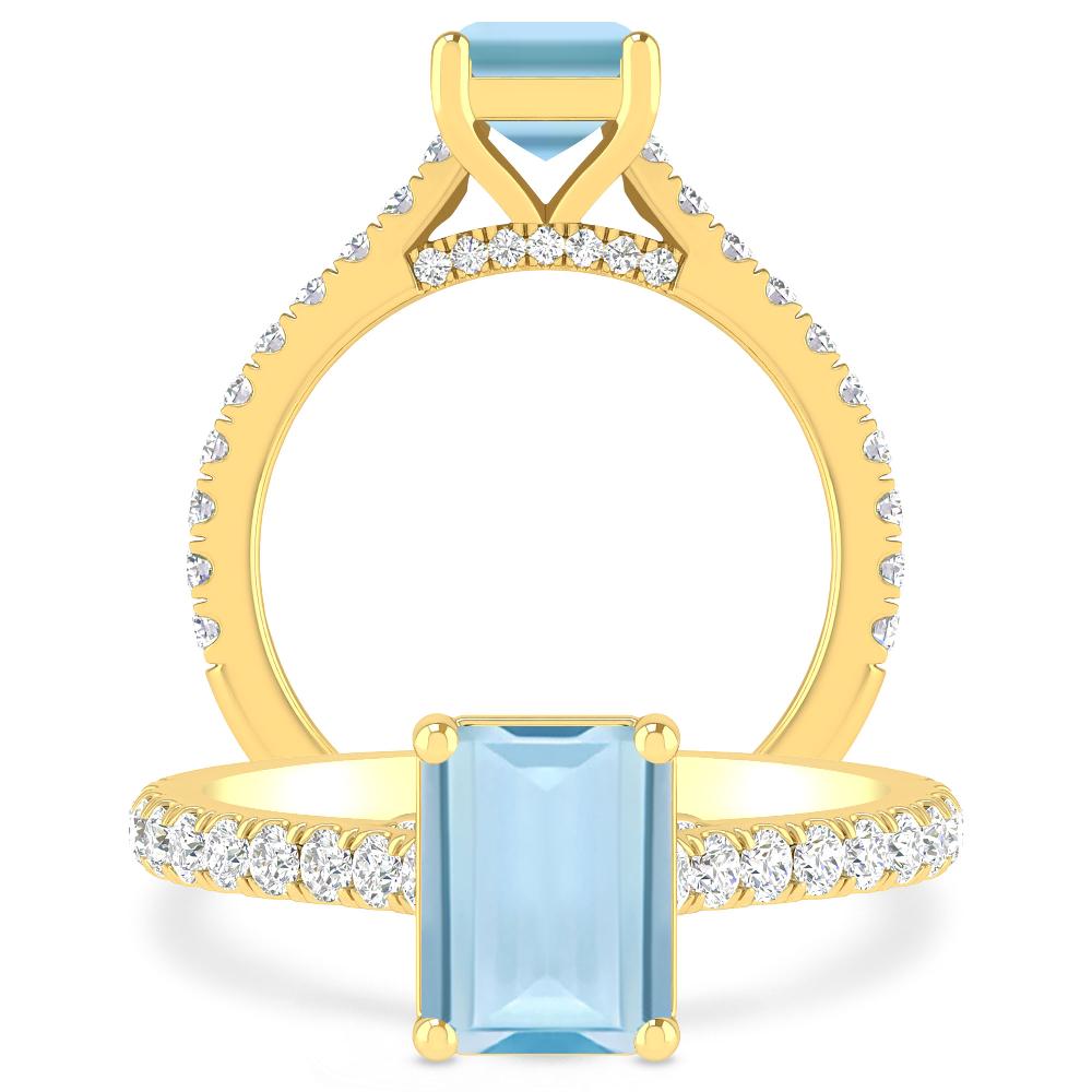 Yellow Gold - Aquamarine