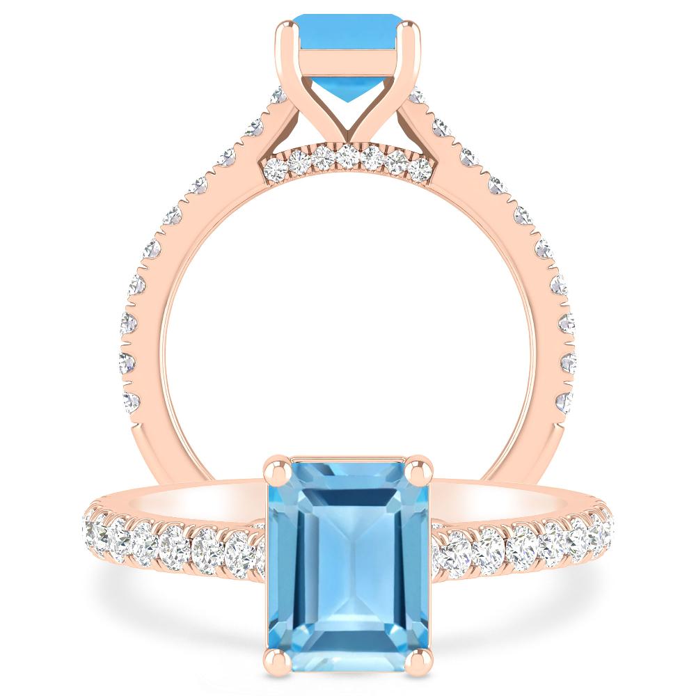 Rose Gold - Blue Topaz