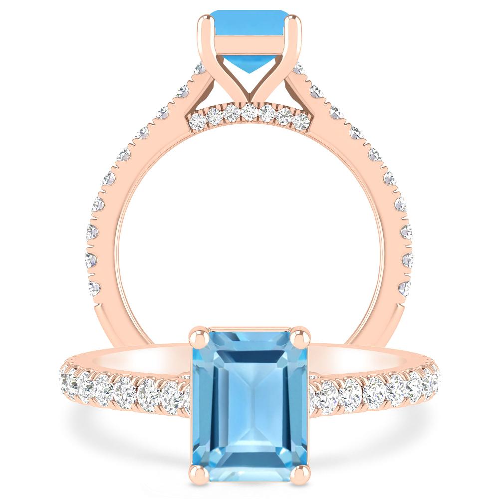 Rose Gold - Blue Topaz