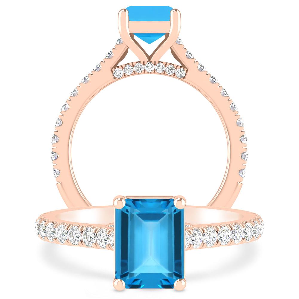 Rose Gold - Blue Topaz