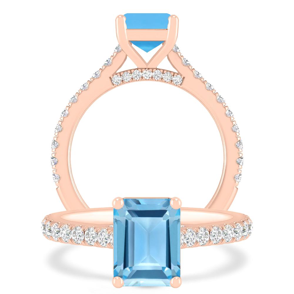 Rose Gold - Blue Topaz