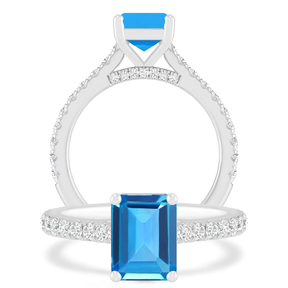 White Gold - Blue Topaz