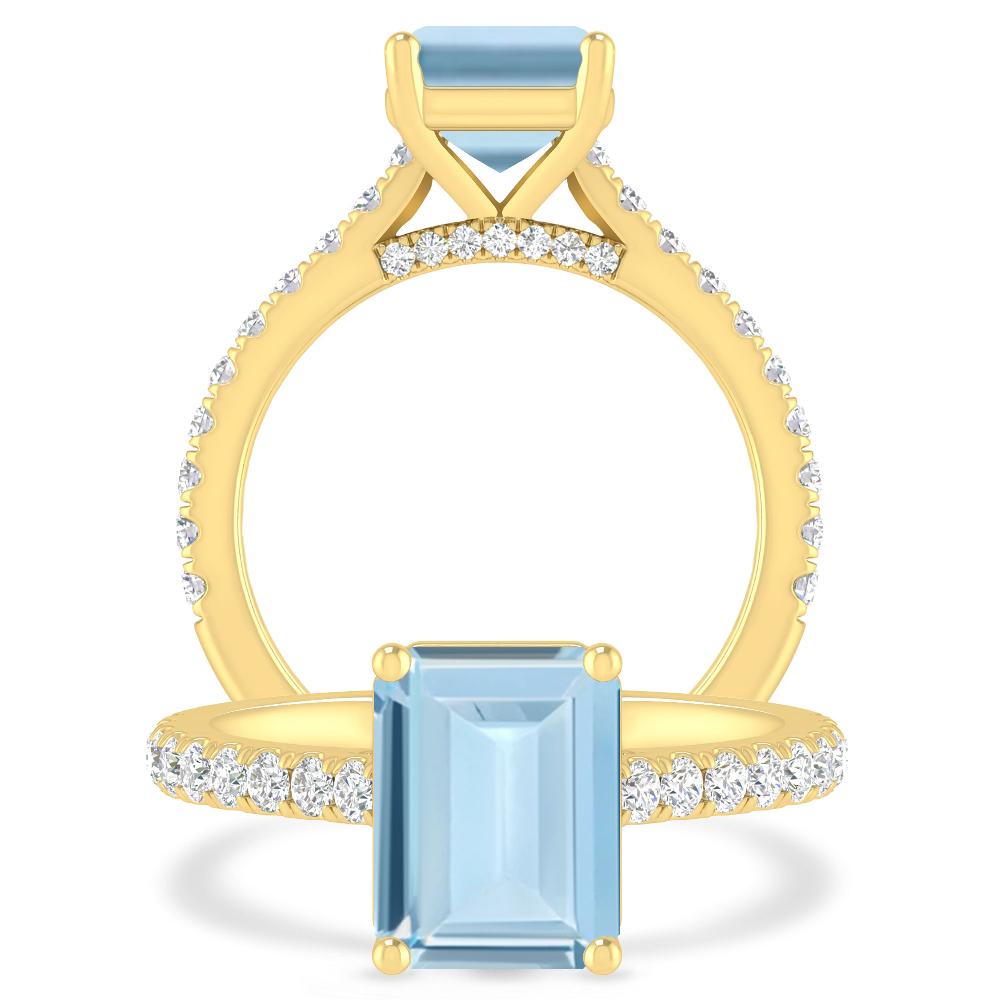 Yellow Gold - Aquamarine