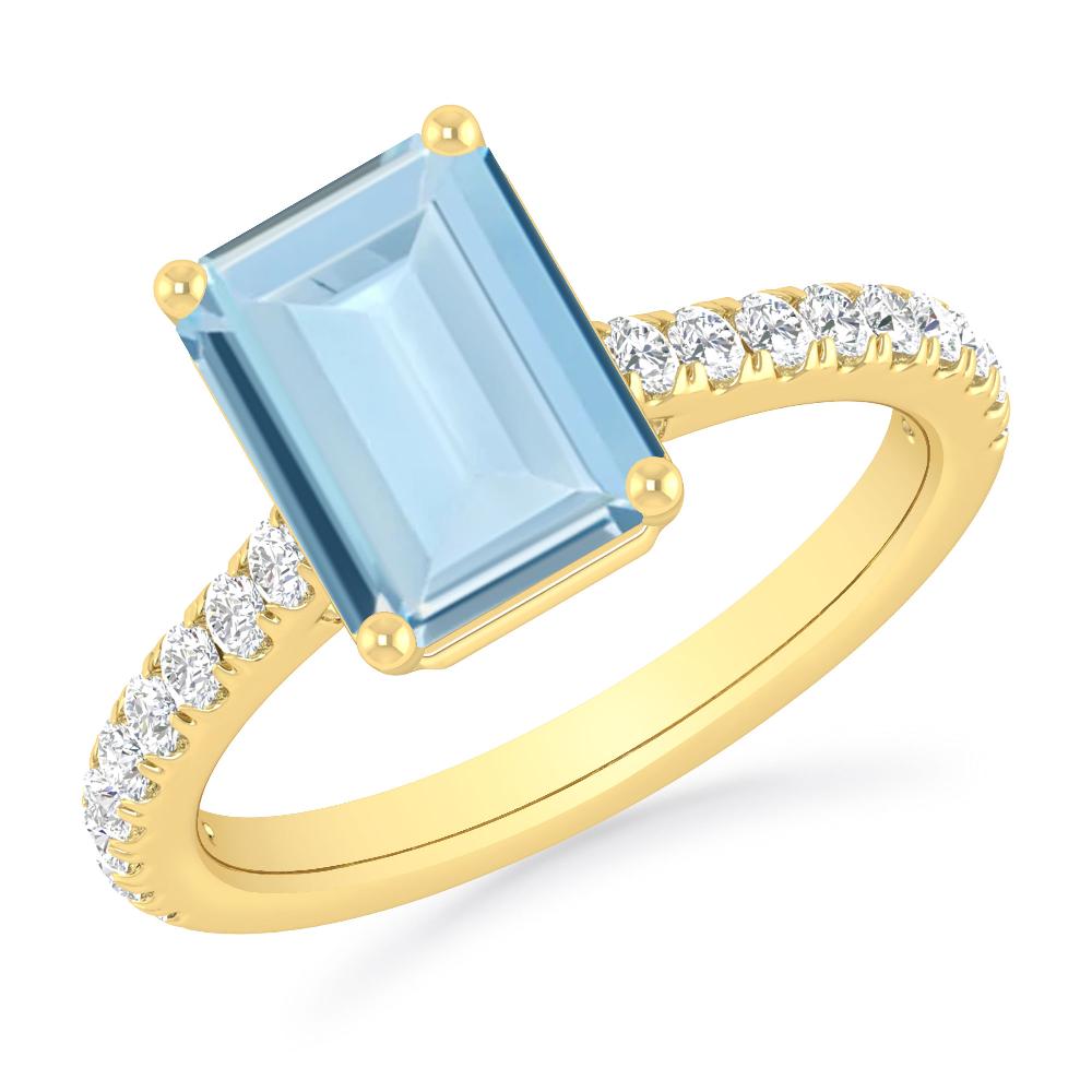 Yellow Gold - Aquamarine