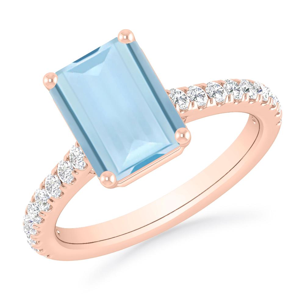 Rose Gold - Aquamarine