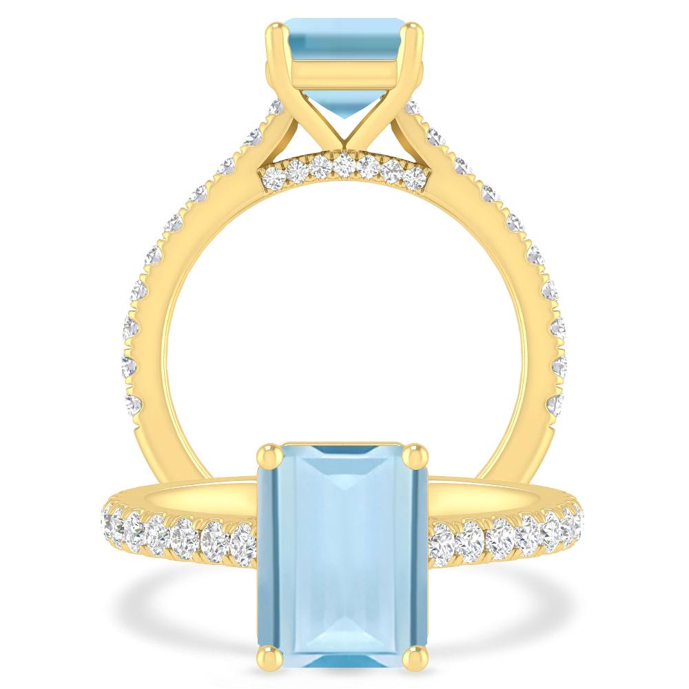 Yellow Gold - Aquamarine