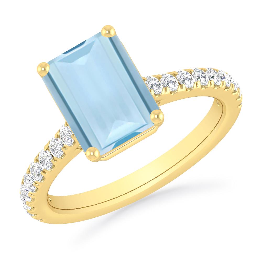 Yellow Gold - Aquamarine