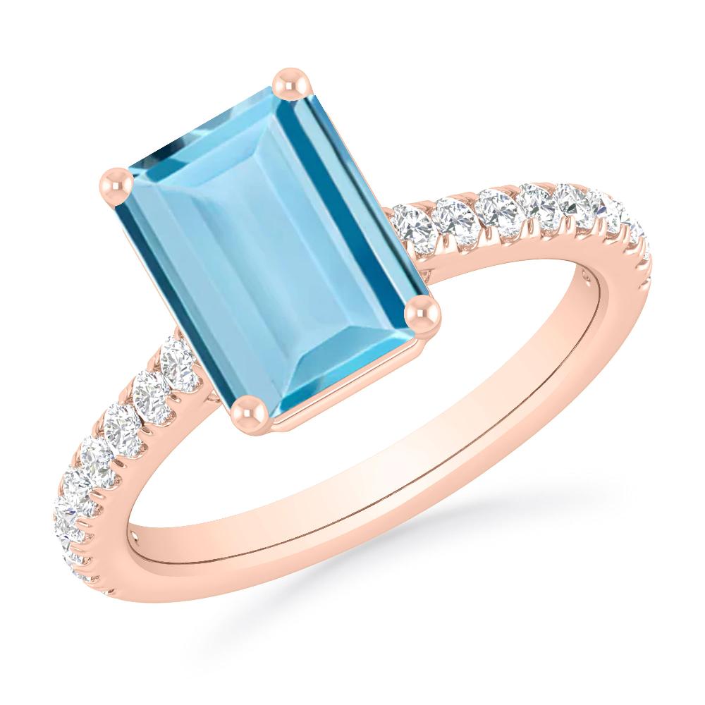 Rose Gold - Aquamarine