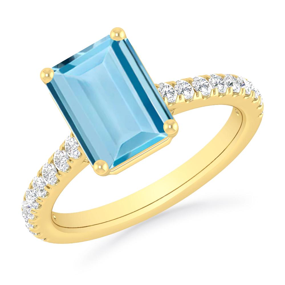 Yellow Gold - Aquamarine