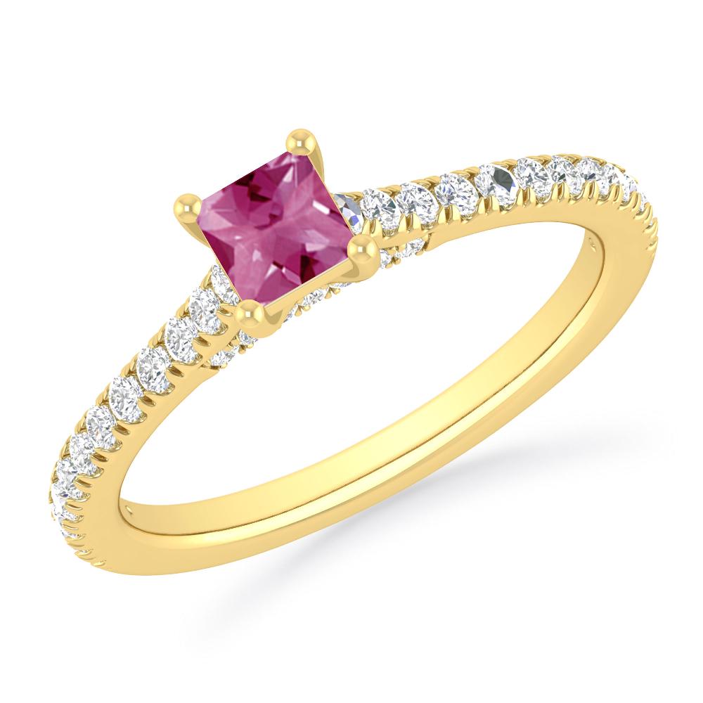 Yellow Gold - Pink Tourmaline