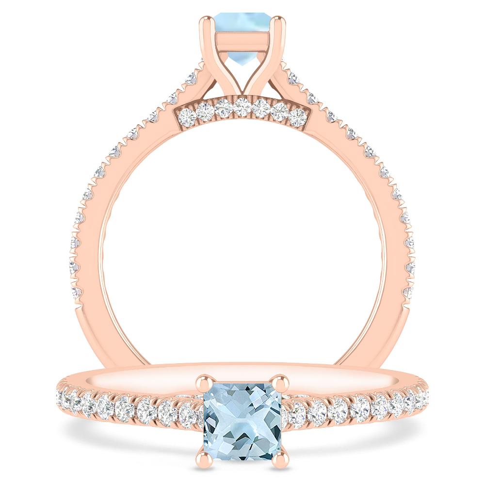 Rose Gold - Aquamarine