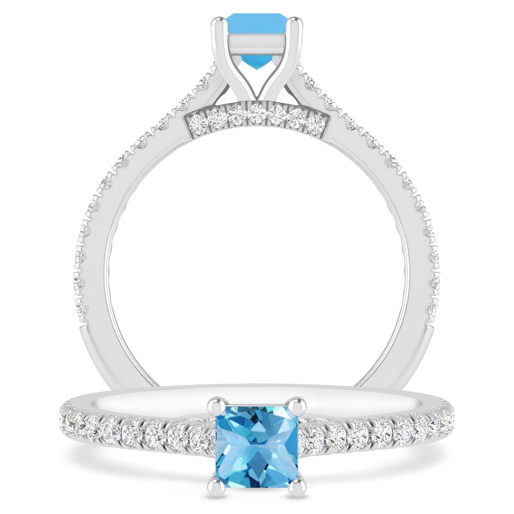 White Gold - Blue Topaz