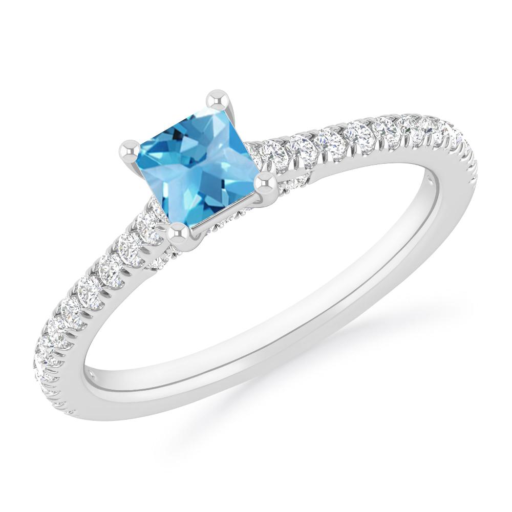 White Gold - Blue Topaz