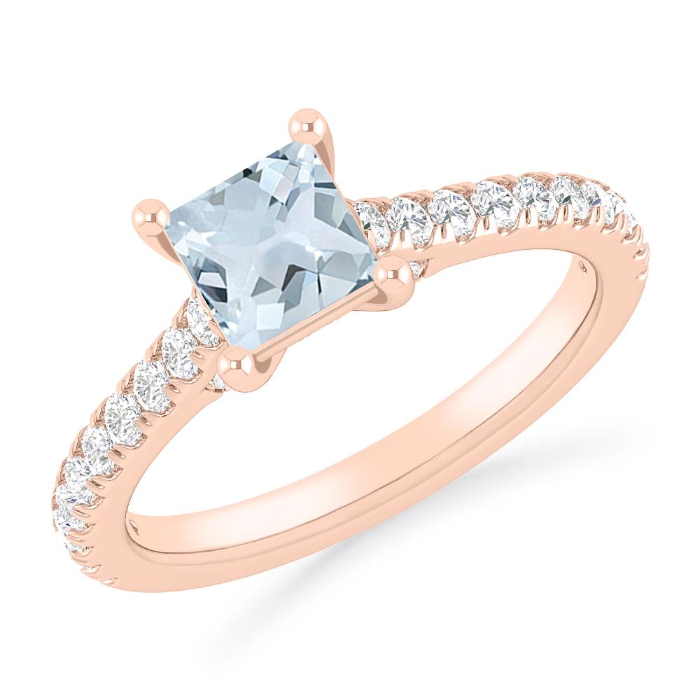 Rose Gold - Aquamarine