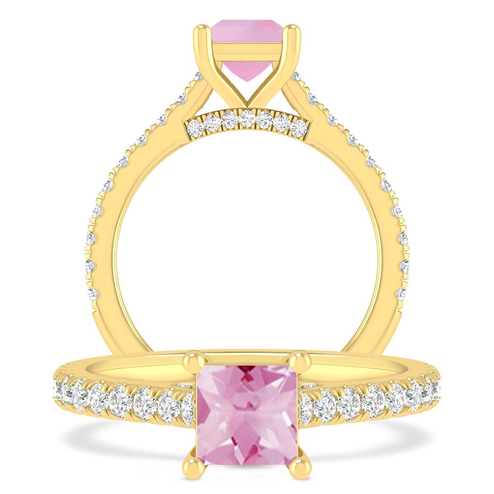 Yellow Gold - Pink Tourmaline