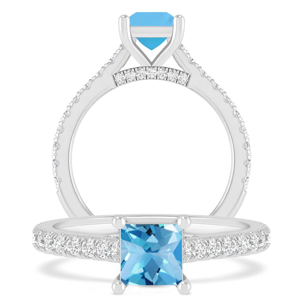 White Gold - Blue Topaz