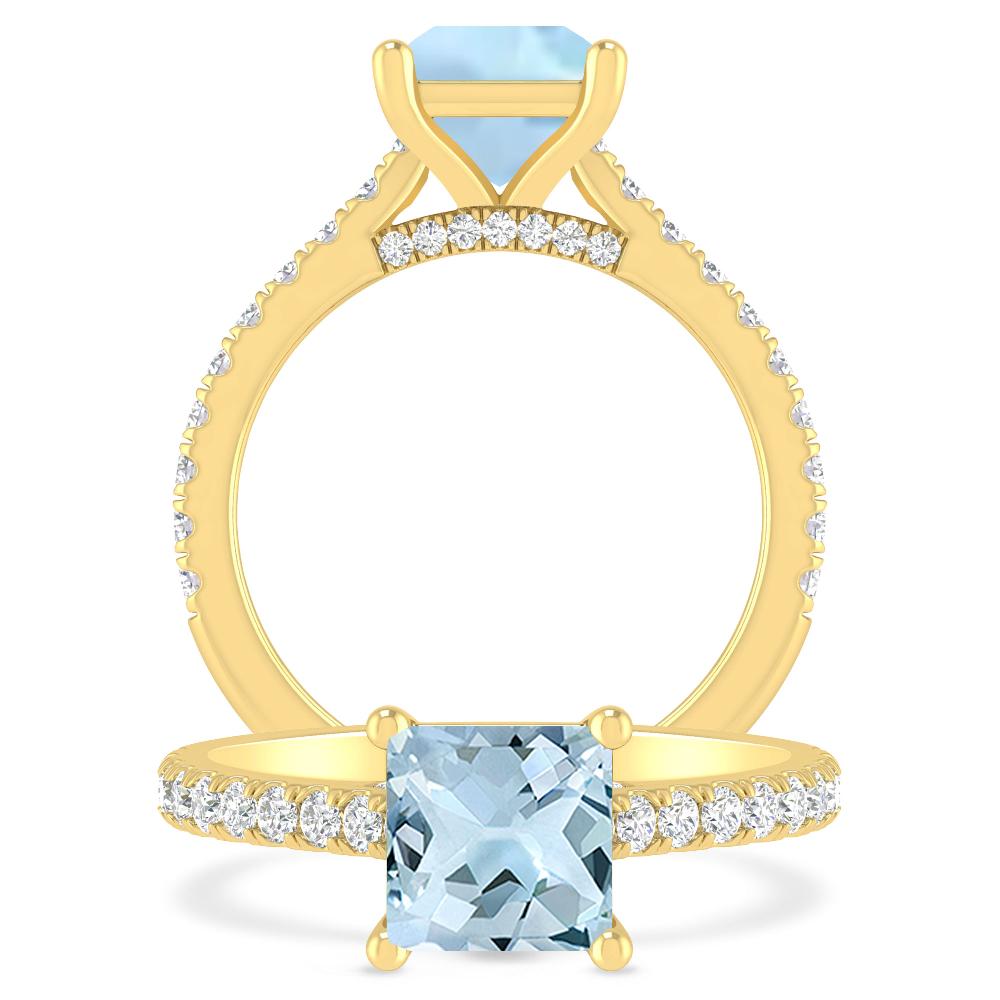 Yellow Gold - Aquamarine