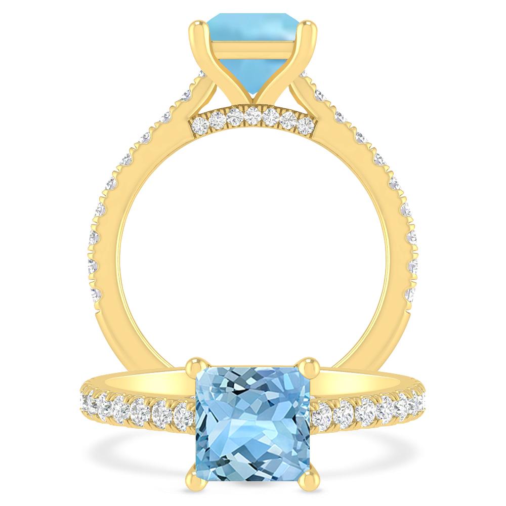 Yellow Gold - Aquamarine