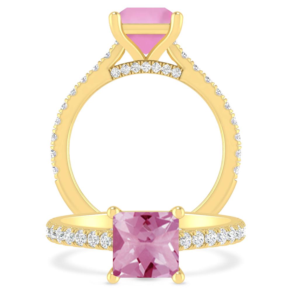 Yellow Gold - Pink Tourmaline