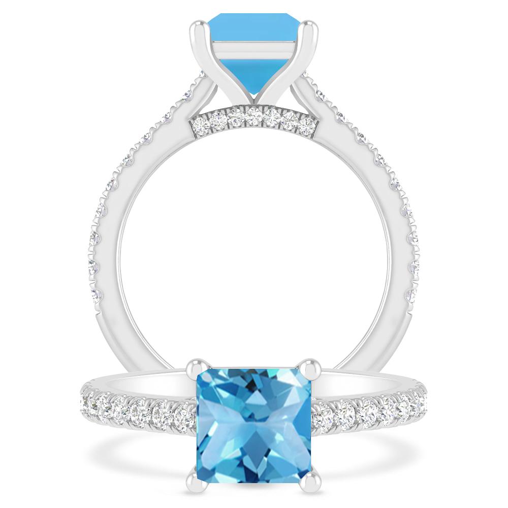 White Gold - Blue Topaz