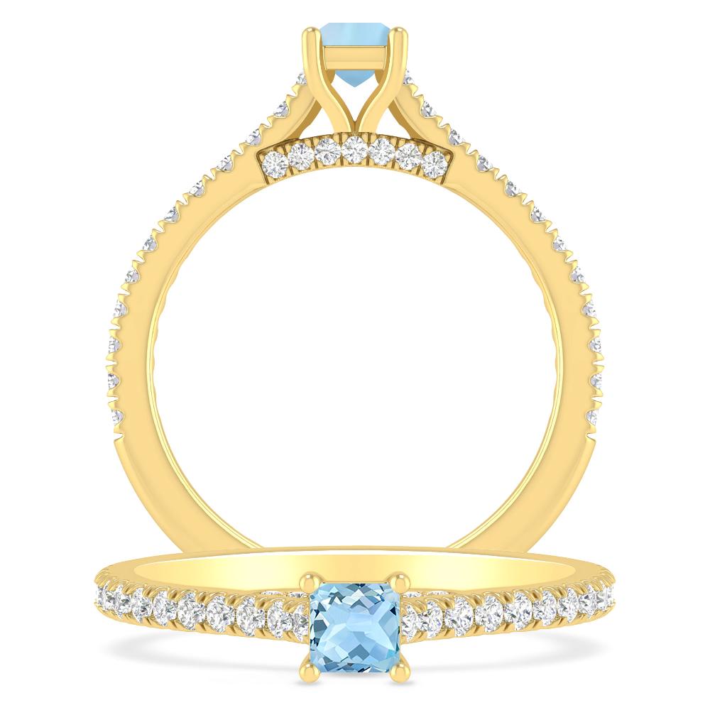 Yellow Gold - Aquamarine