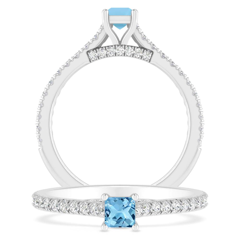 White Gold - Blue Topaz