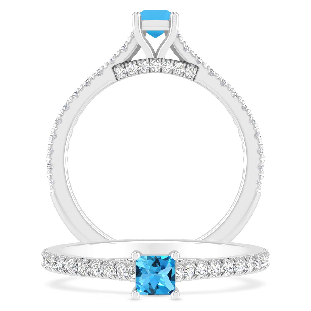 White Gold - Blue Topaz