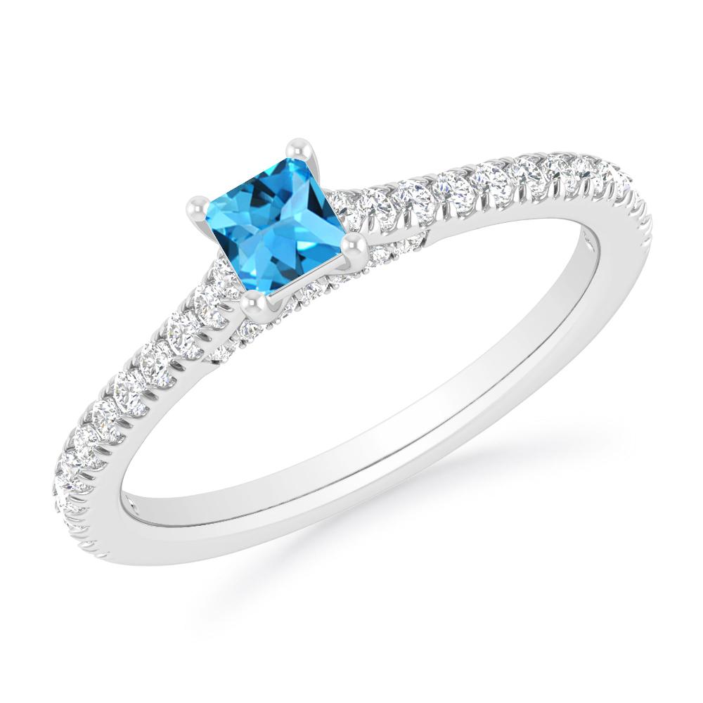 White Gold - Blue Topaz