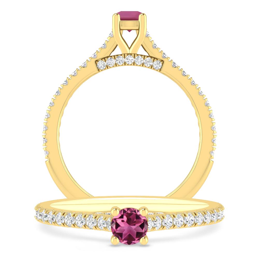 Yellow Gold - Pink Tourmaline