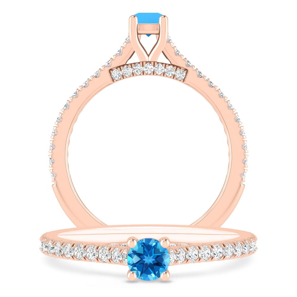 Rose Gold - Blue Topaz