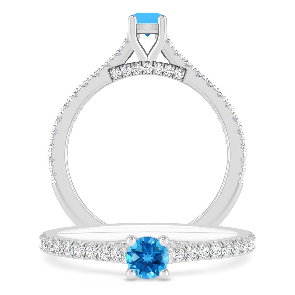 White Gold - Blue Topaz